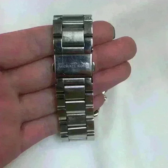 Michael Kors Silver Watch with Pave Diamond Face - Picture 5 of 7